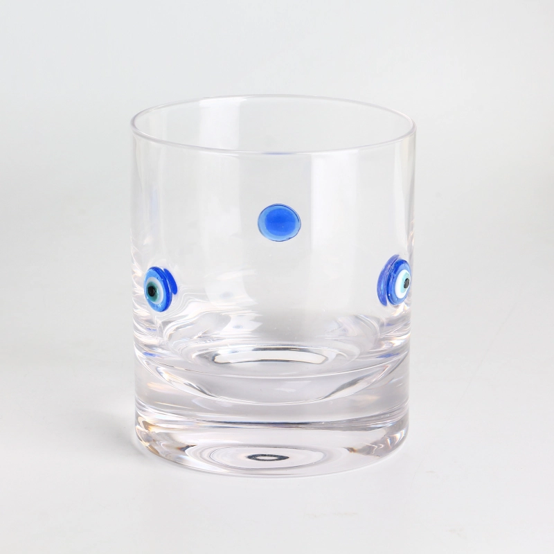 Customized Luxury crystal old fashioned with inlay design round square whiskey glass tumblers for Christmas gift