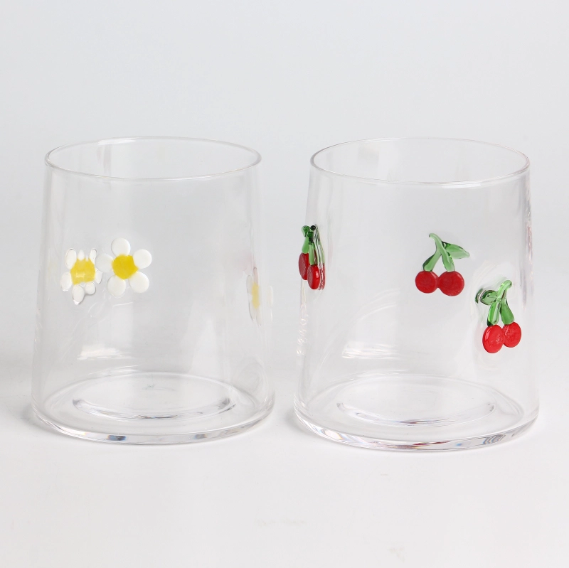 Pot de stockage en verre transparent avec incrustation de marguerite 3D de 10oz, avec couvercle hermétique en bambou, verre à haute teneur en Borosilicate pour garde-manger