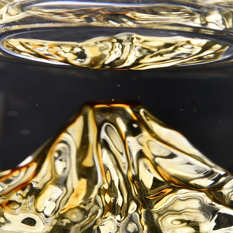 custom transparent glass candle jars with mountain design