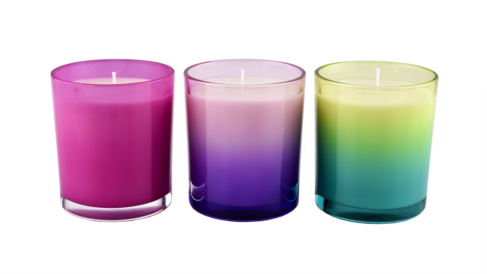 12oz ombre purple pink glass candle holders