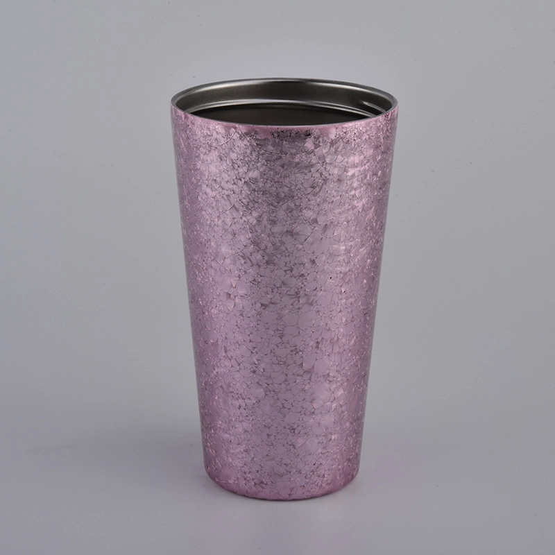 14oz electroplating pink outside of the glass candle holder for wholesale