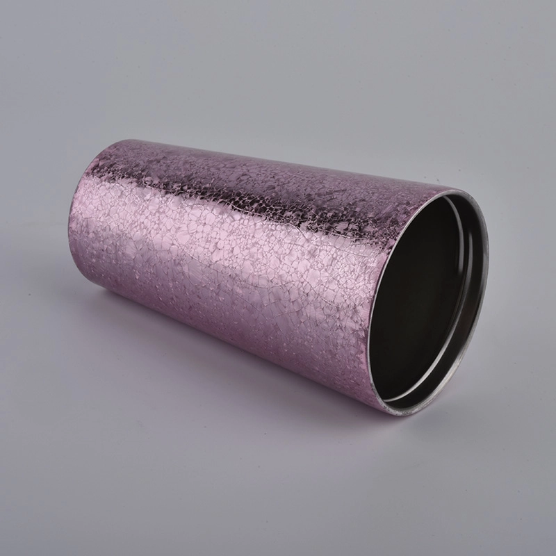 14oz electroplating สีชมพูนอกเชิงเทียนแก้วสำหรับขายส่ง