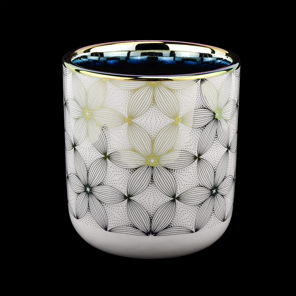 10oz silver ceramic candle jars with printing Wholesaler