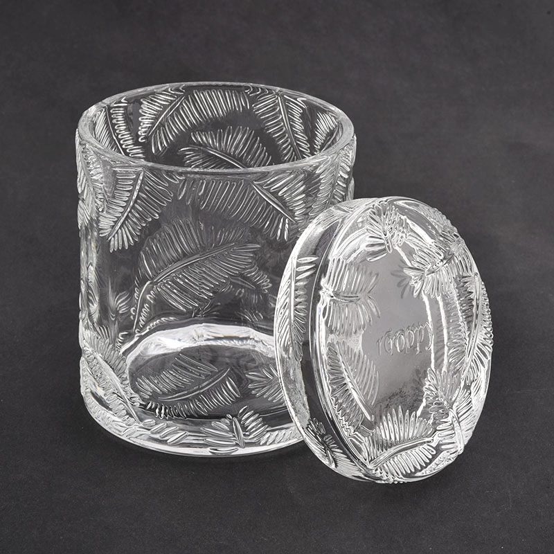 300ml Luxus-kundenspezifische Farbglas-Diamant-Effekt-Kerzenhalter mit Deckeln