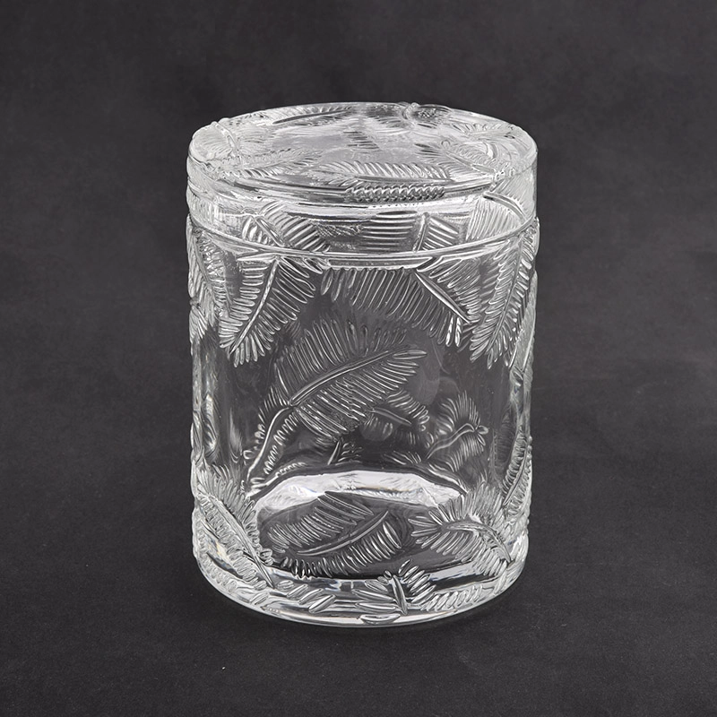 300ml Luxus-kundenspezifische Farbglas-Diamant-Effekt-Kerzenhalter mit Deckeln