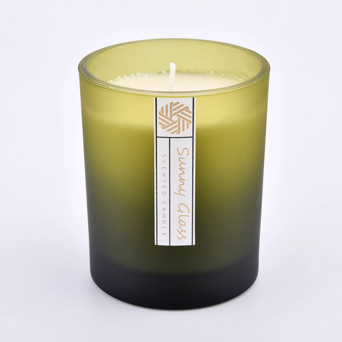 Frosted color thick wall candle jars with 12oz wax inside