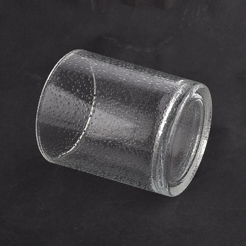 বৃষ্টি ড্রপ পেইন্টিং সঙ্গে 10oz গ্লাস মোমবাতি হোল্ডার পরিষ্কার করুন