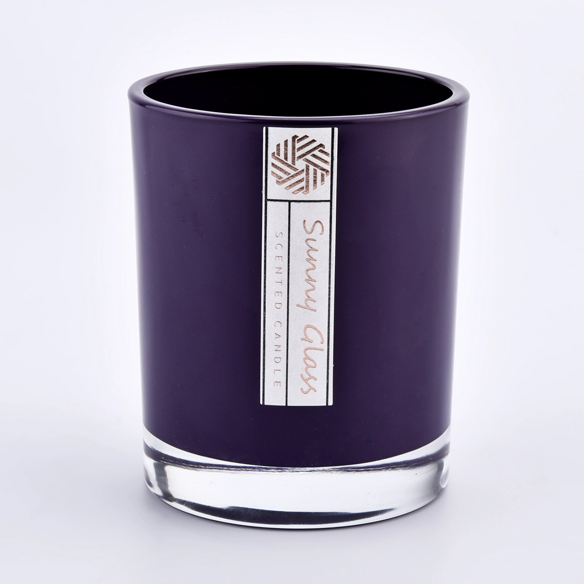thick wall glass candle jars with various color sprayed interior