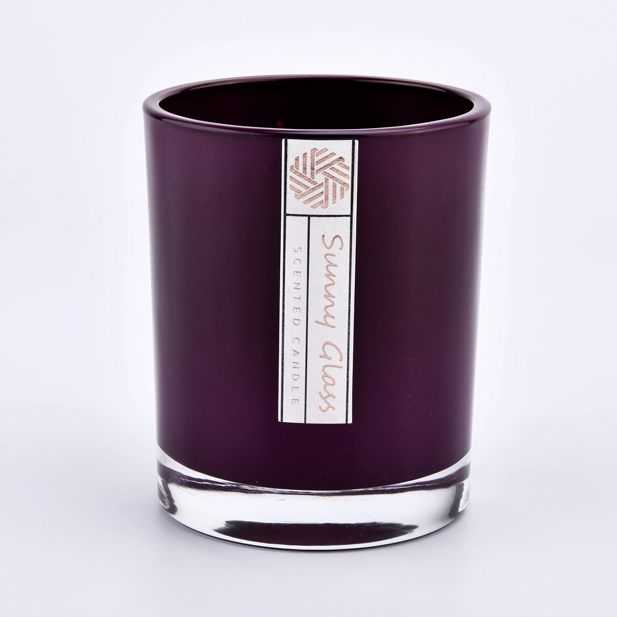 thick wall glass candle jars with various color sprayed interior