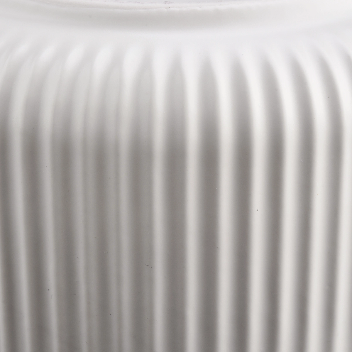 Striped Pattern Matte Whilte Ceramic Candle Vessels