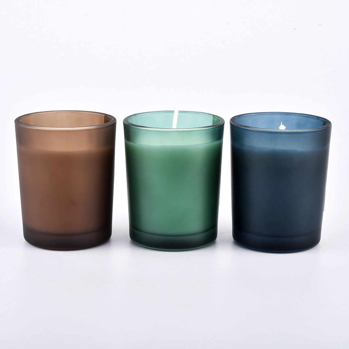 Frosted color votive glass candle holders