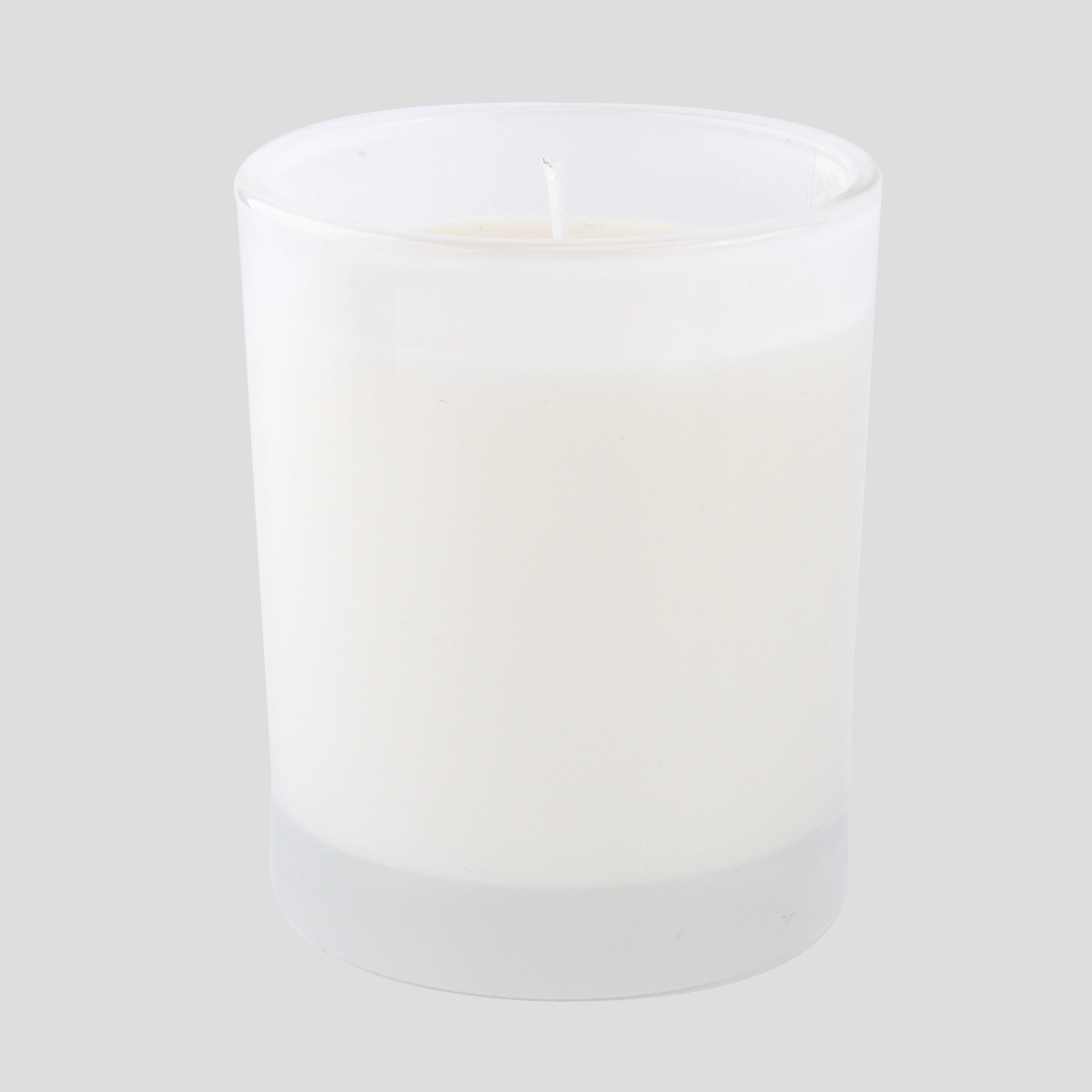 Recipientes de vidrio de colores transparentes para la fabricación de velas.