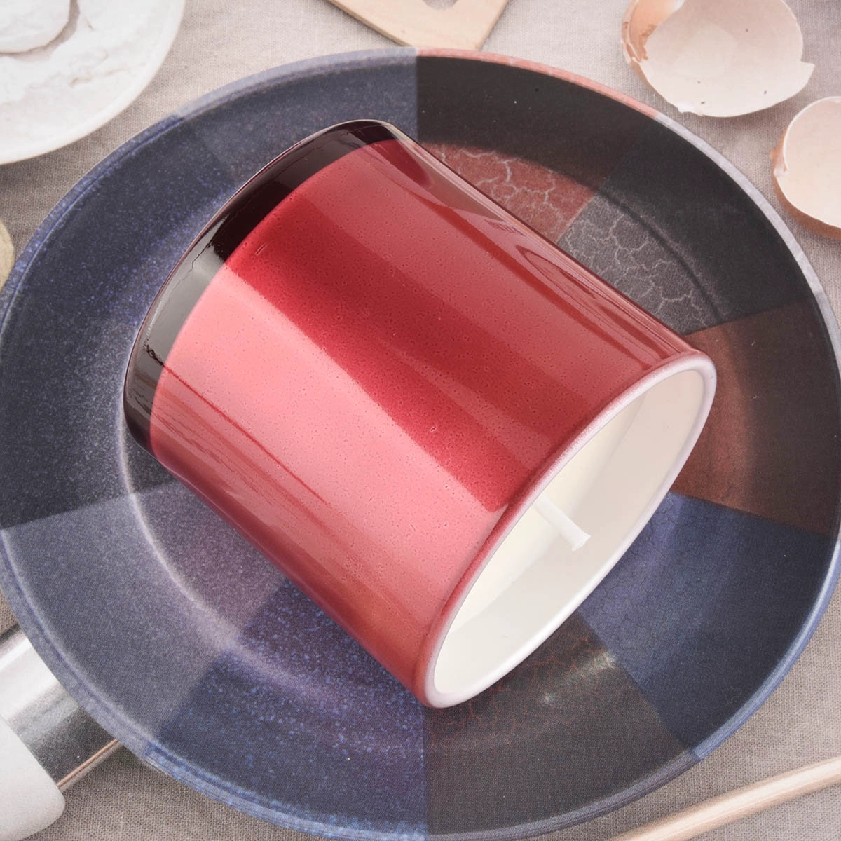home decor metal red color glass votive jar home decor metal red color glass votive jar