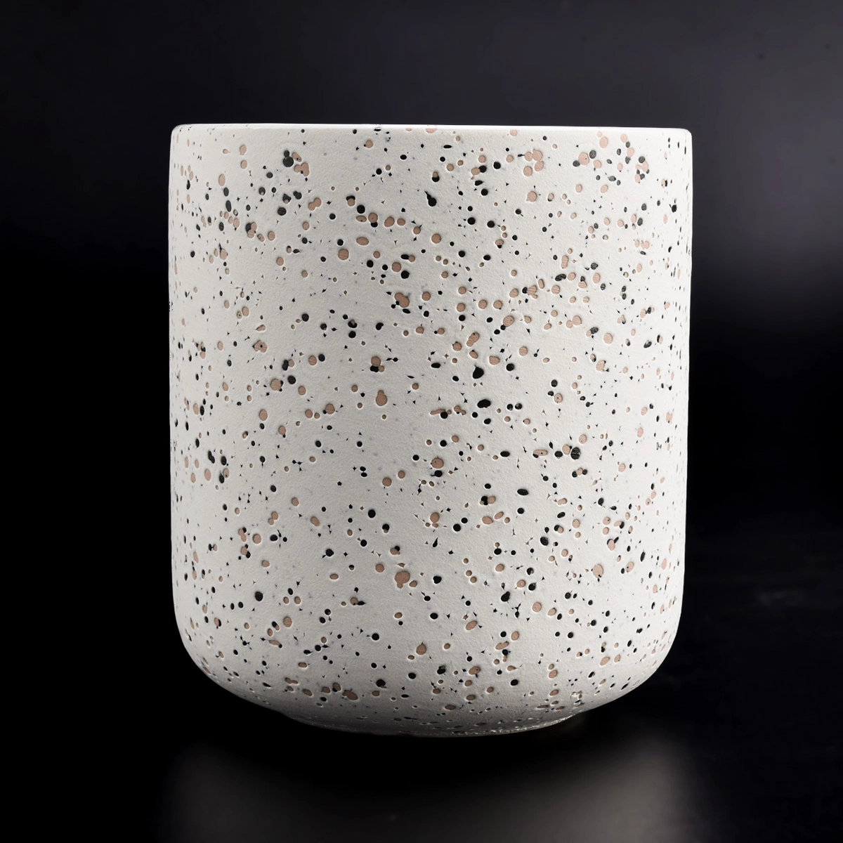 concrete 400ml ceramic candle jar with sand dot decoration concrete 400ml ceramic candle jar with sand dot decoration