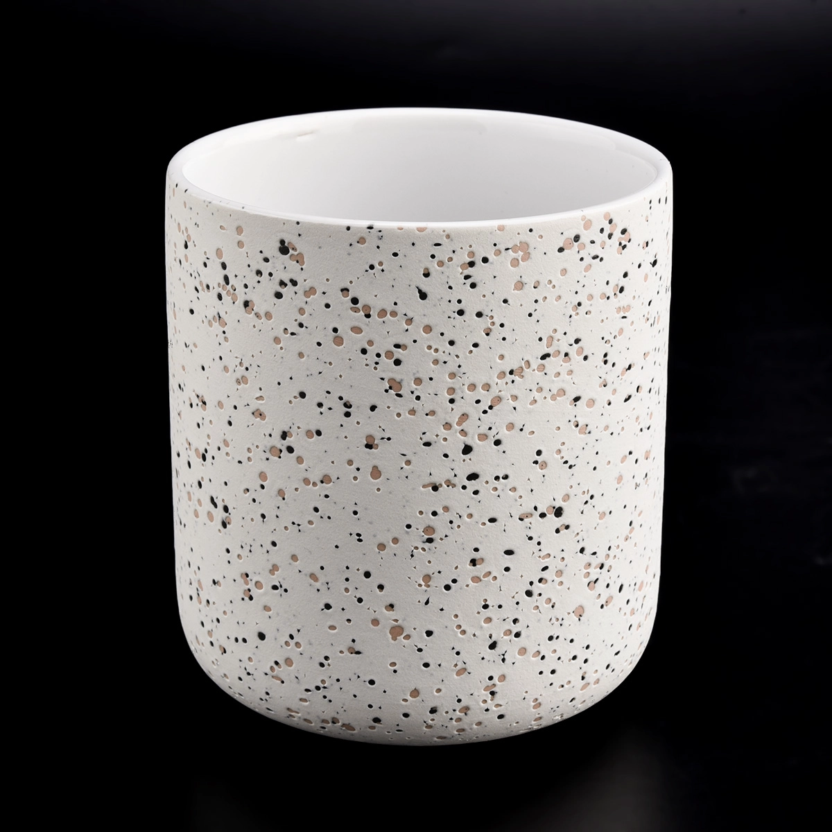 concrete 400ml ceramic candle jar with sand dot decoration concrete 400ml ceramic candle jar with sand dot decoration