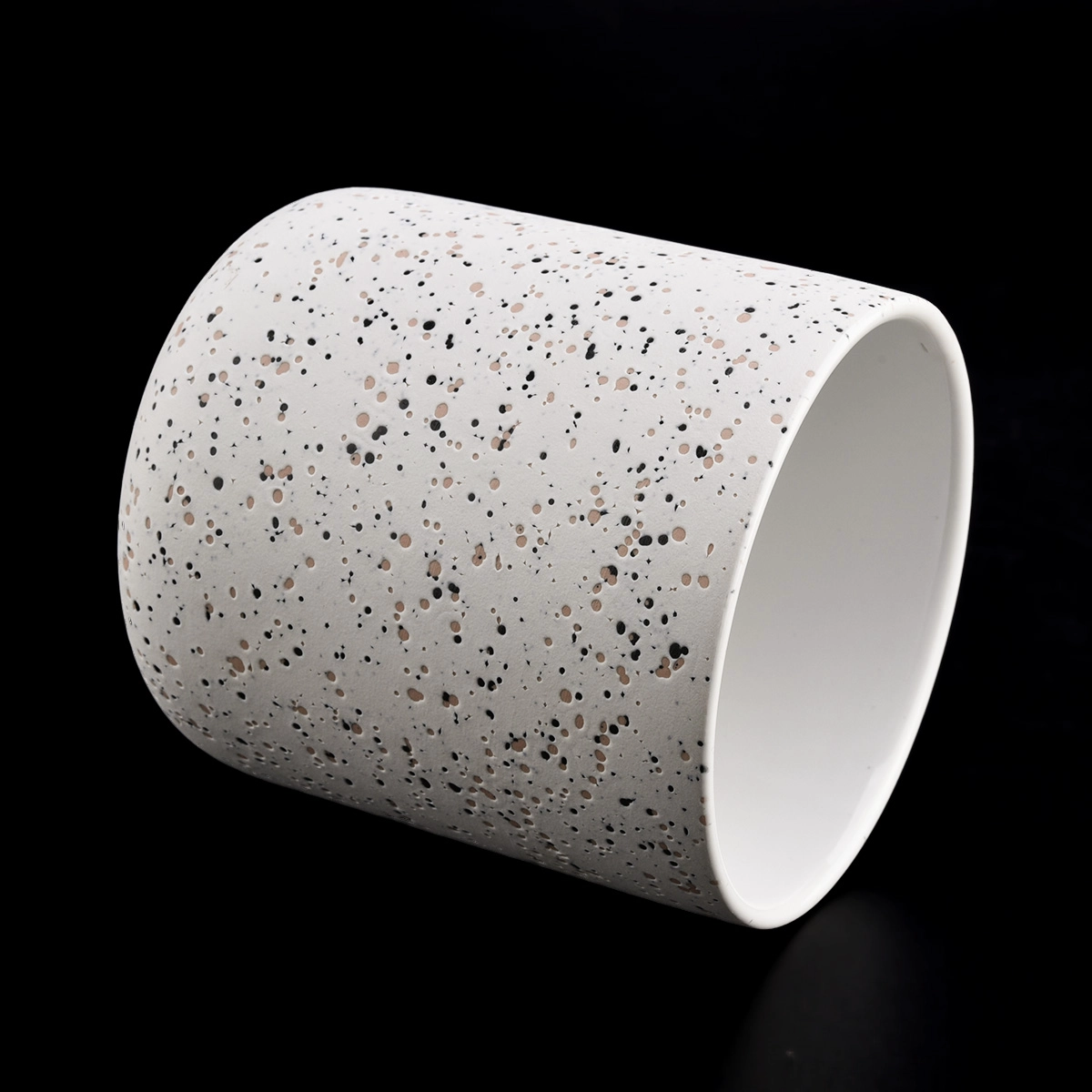 concrete 400ml ceramic candle jar with sand dot decoration concrete 400ml ceramic candle jar with sand dot decoration