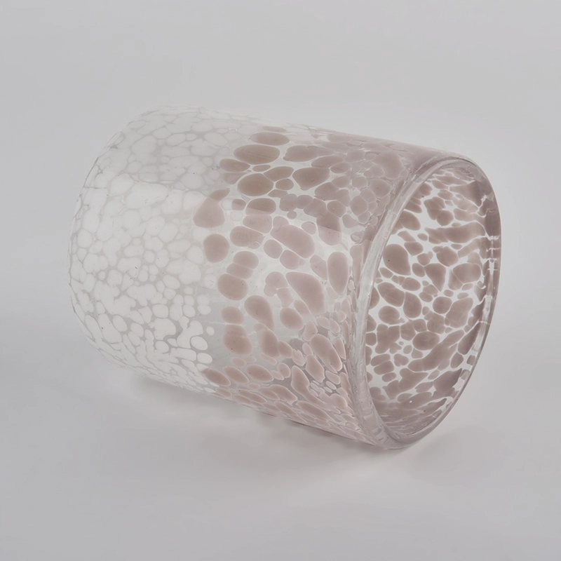 decorative luxury glass jar candle container embossed glass empty candle jar