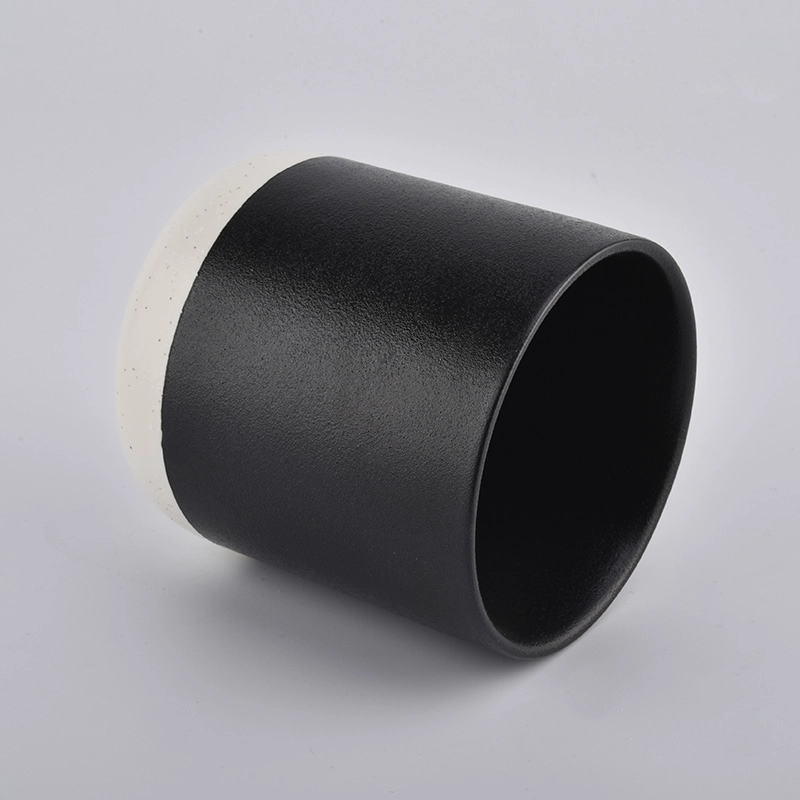 14oz matte black ceramic candle jars