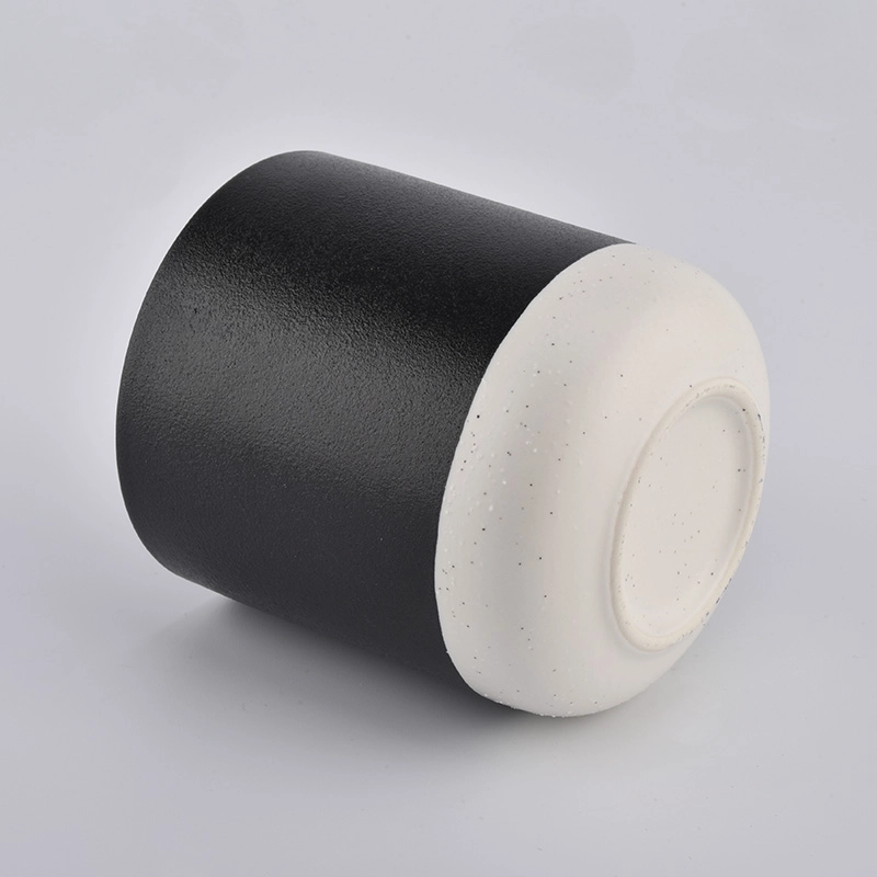 14oz matte black ceramic candle jars