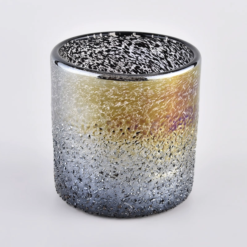 Newly design 480ml cylinder glass candle jar for wholesale