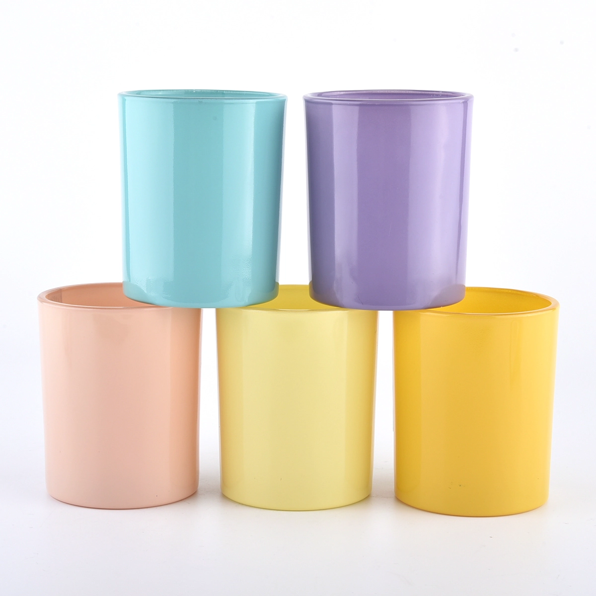 popular solid color glass vessels for candles