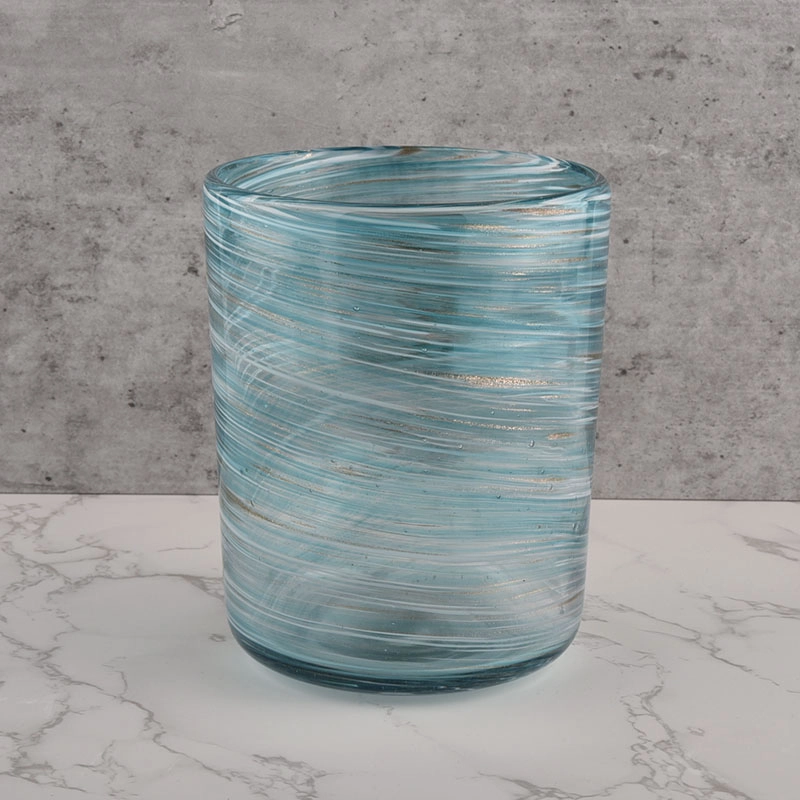 colored silk wrapped handmade candle holders