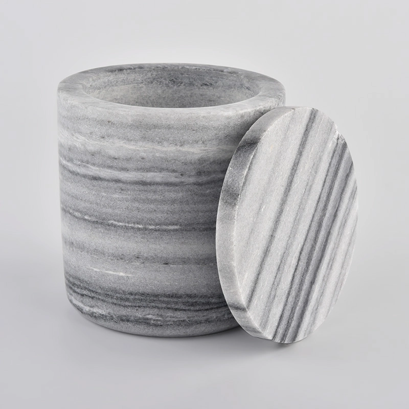 luxury marble candle jar with lids for candles