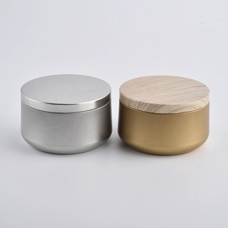 home decor silver tin candle box with lid