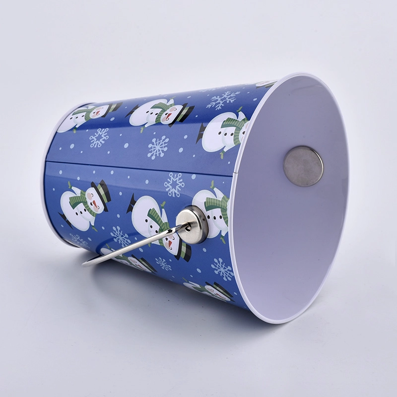 home decor blue color tin candle bucket jar home decor blue color tin candle bucket jar