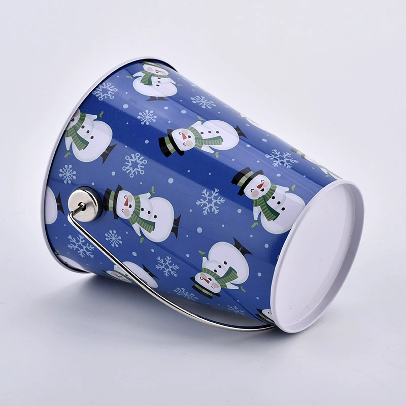home decor blue color tin candle bucket jar home decor blue color tin candle bucket jar
