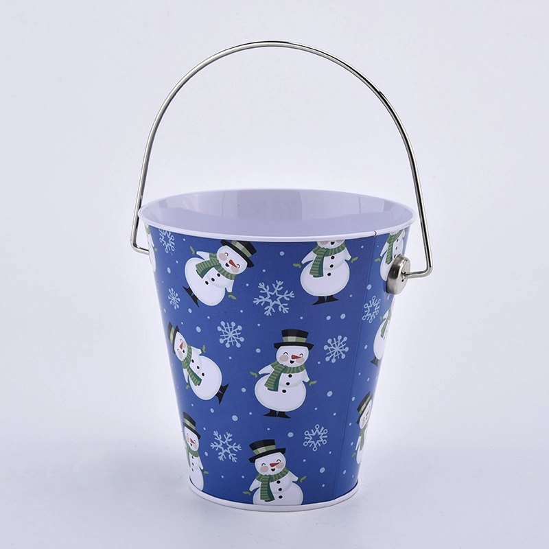 home decor blue color tin candle bucket jar home decor blue color tin candle bucket jar