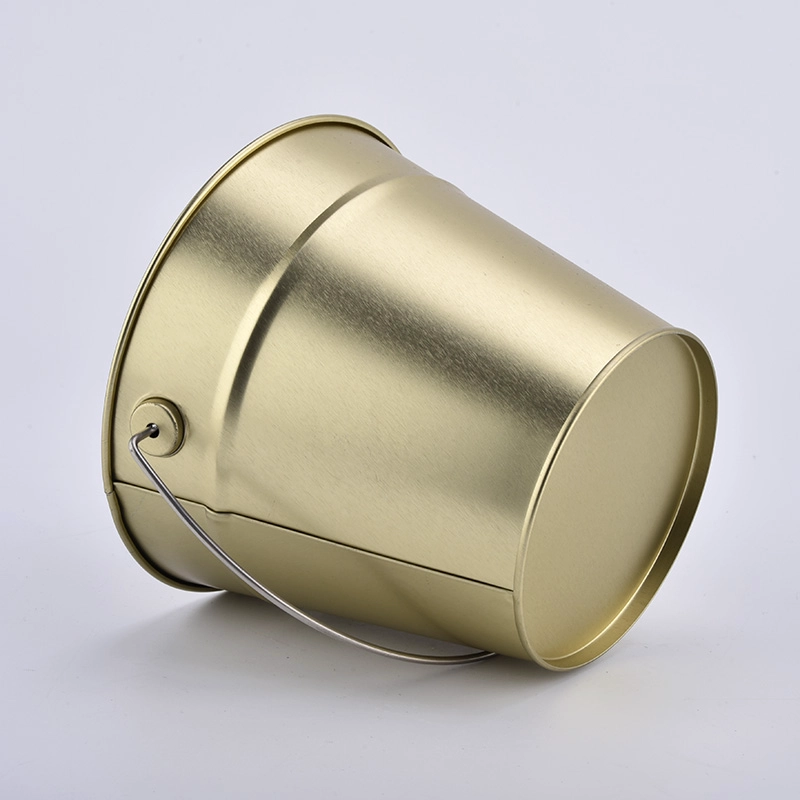 large gold metal candle bucket with handle large gold metal candle bucket with handle