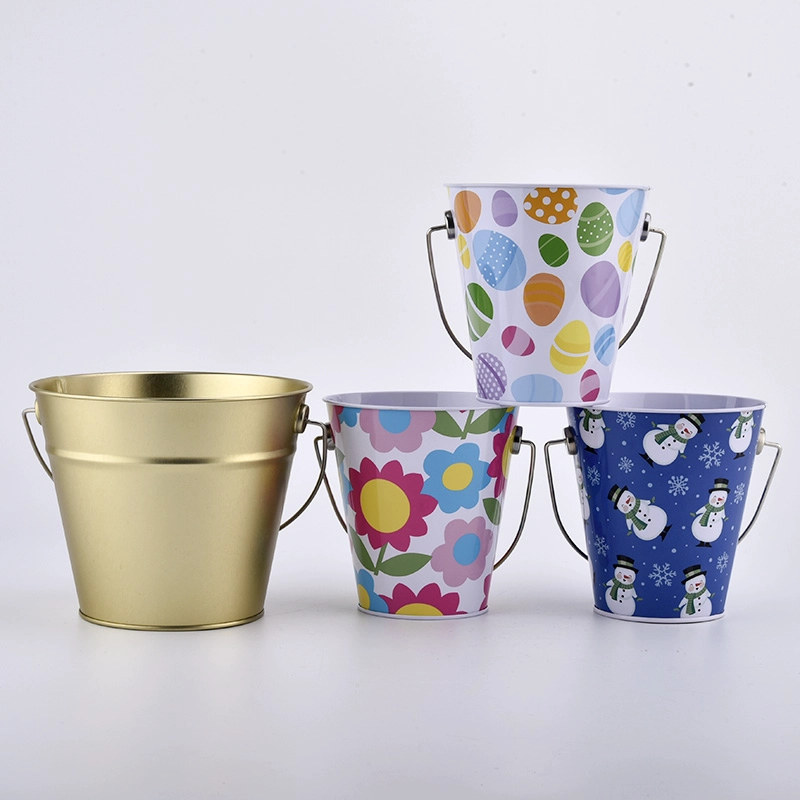 home decor blue color tin candle bucket jar home decor blue color tin candle bucket jar