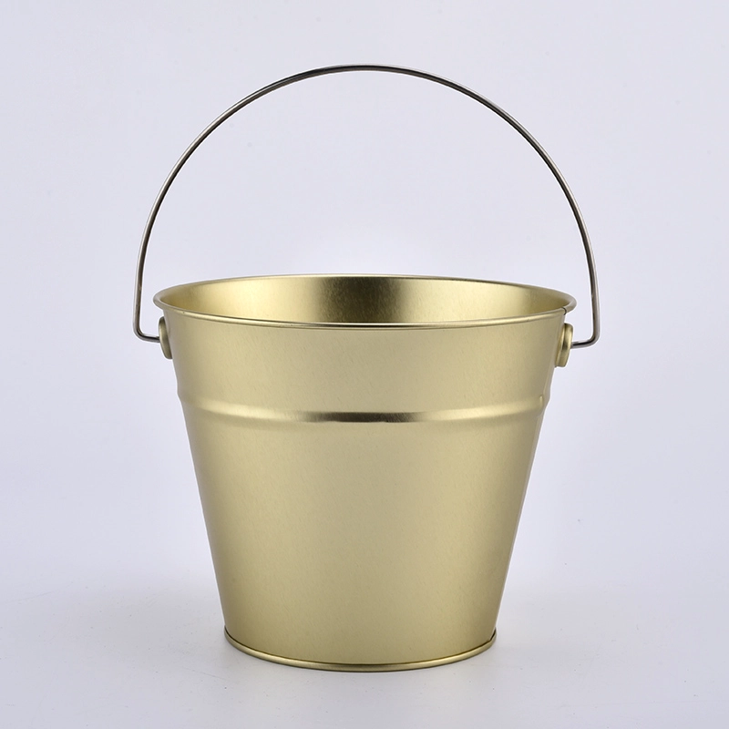 large gold metal candle bucket with handle large gold metal candle bucket with handle