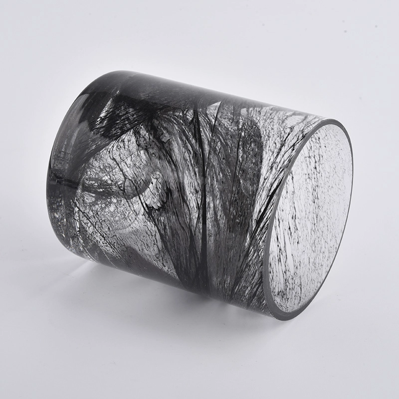 Gray cylinder glass candle holders for scented candle Gray cylinder glass candle holders for scented candle