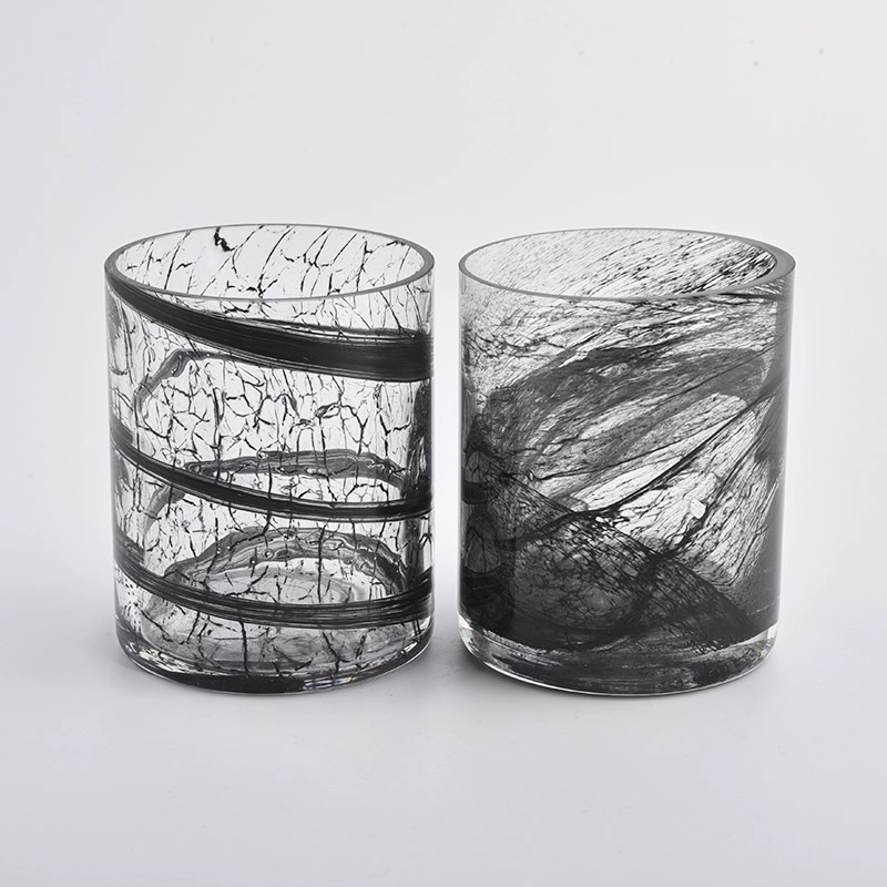 Gray cylinder glass candle holders for scented candle Gray cylinder glass candle holders for scented candle