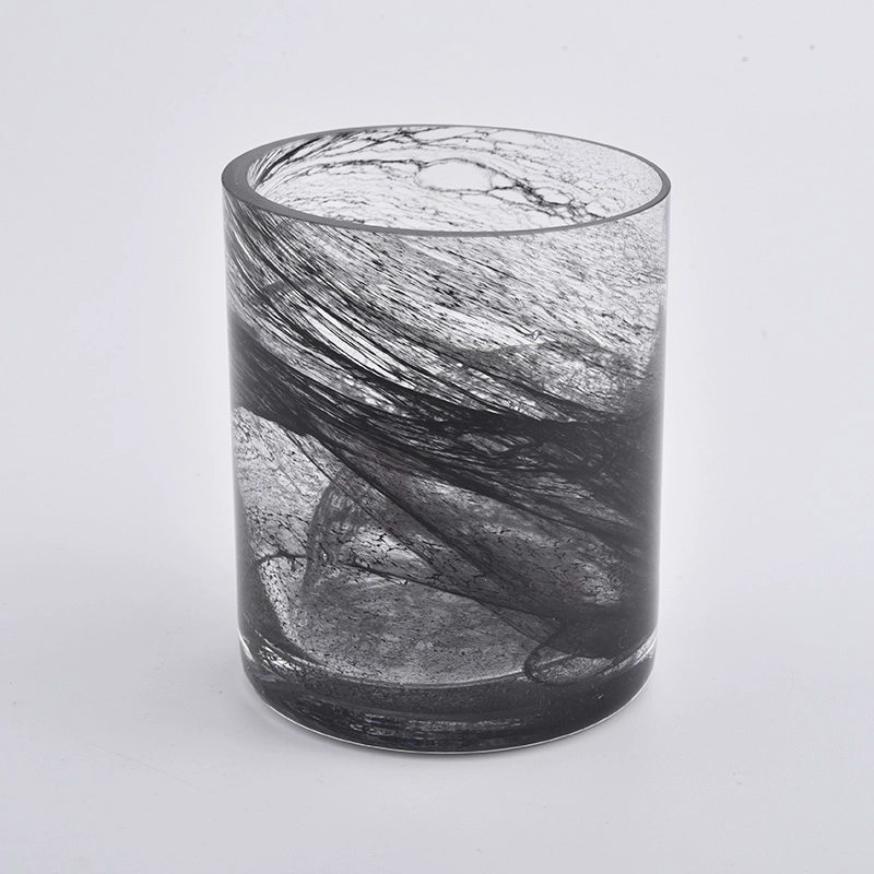 Gray cylinder glass candle holders for scented candle Gray cylinder glass candle holders for scented candle