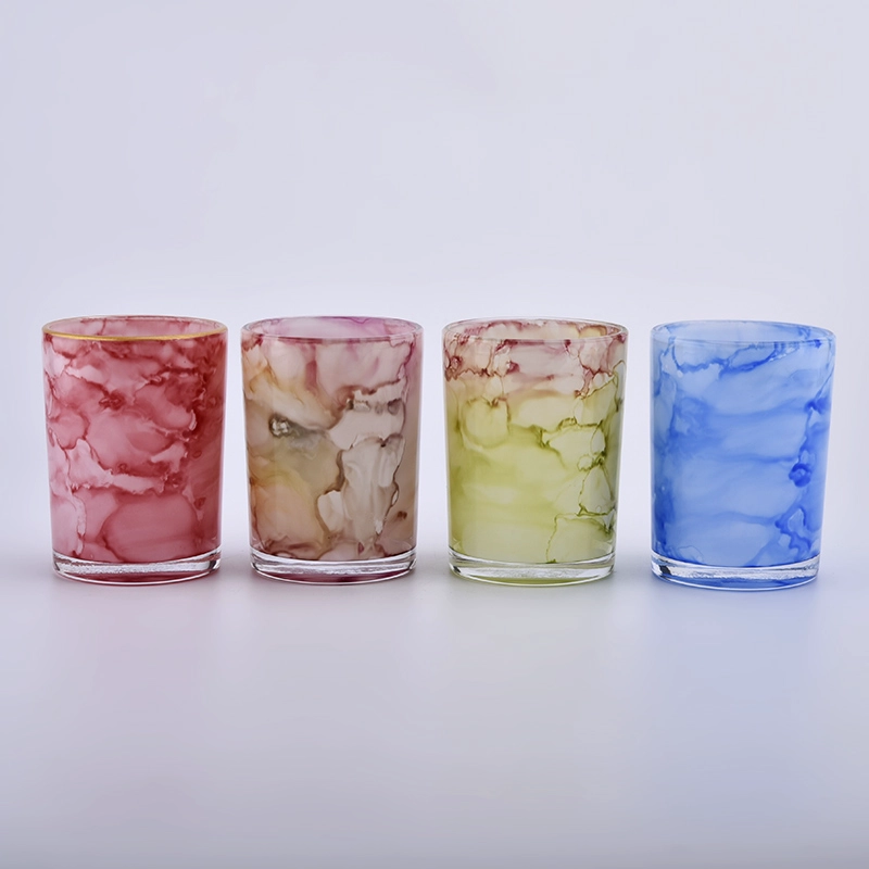 wholeslae 8oz 10oz 12oz candle jars colorful glass containers for candle making 
