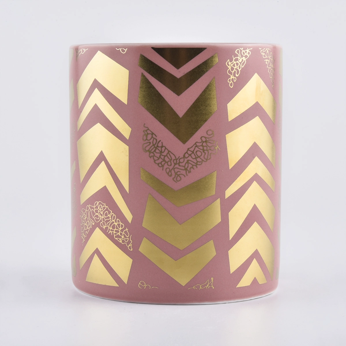 home decor pink ceramic candle holder with gold artwork home decor pink ceramic candle holder with gold artwork
