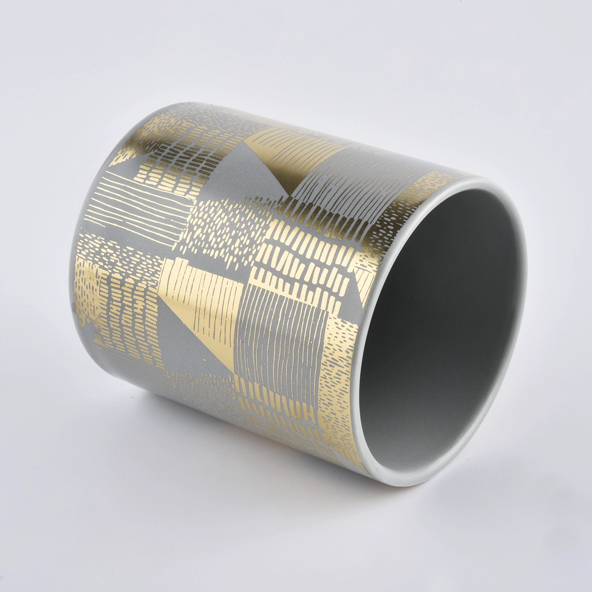 luxury 12oz ceramic candle jars in gold printing luxury 12oz ceramic candle jars in gold printing