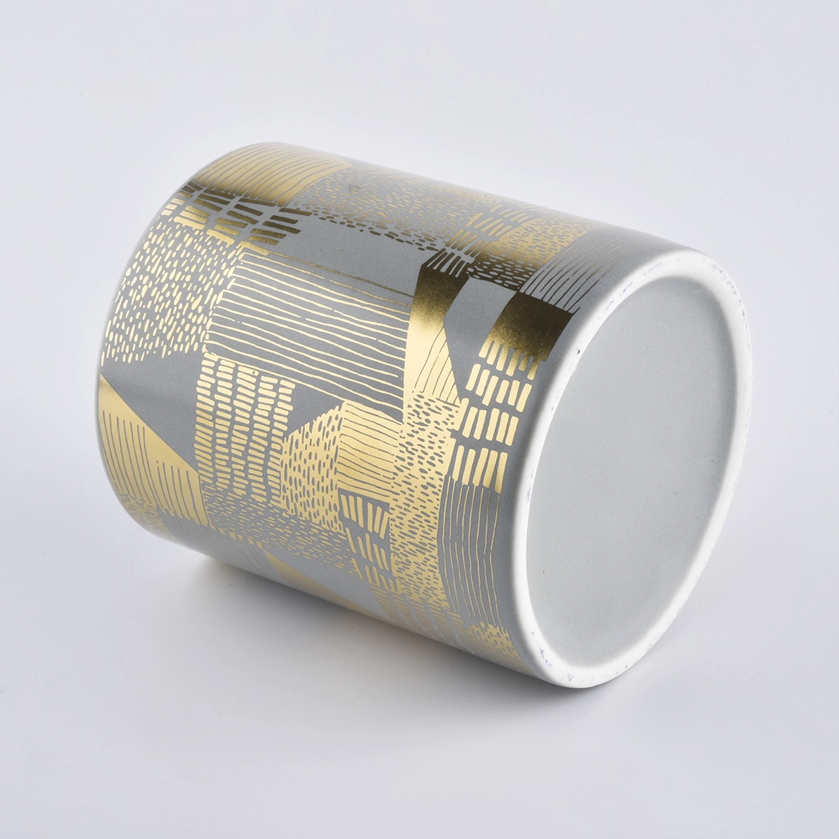 luxury 12oz ceramic candle jars in gold printing luxury 12oz ceramic candle jars in gold printing