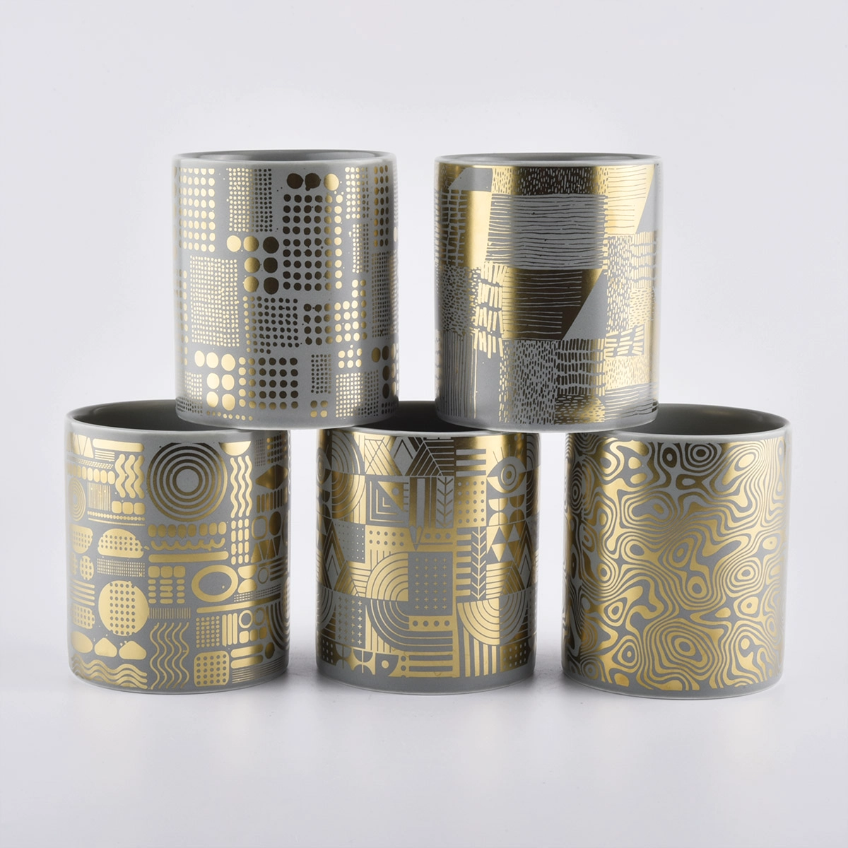 luxury 12oz ceramic candle jars in gold printing luxury 12oz ceramic candle jars in gold printing