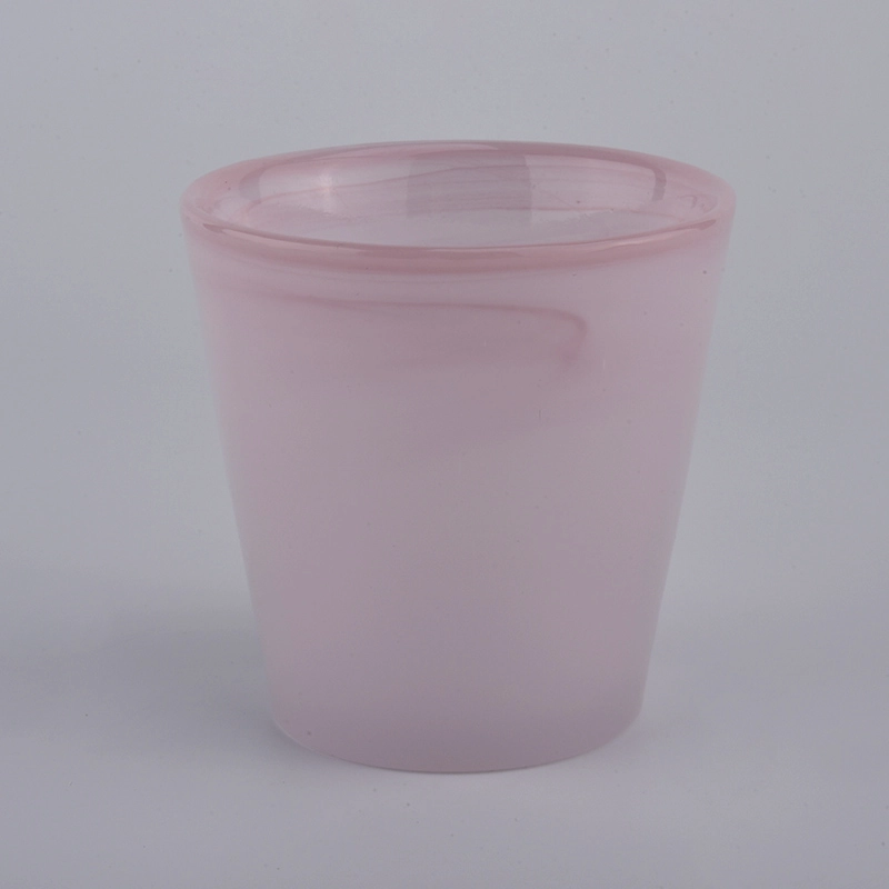 = 8oz 10oz luxury pink glass handmade glass candle holder from Sunny Glassware
