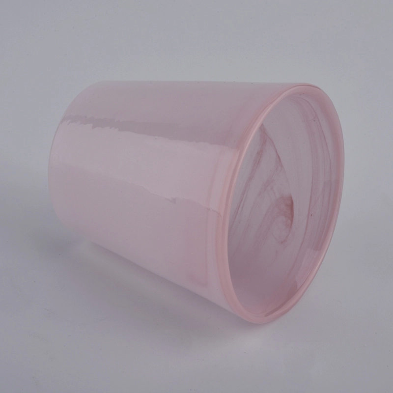 8oz 10oz luxury pink glass handmade glass candle holder from Sunny Glassware