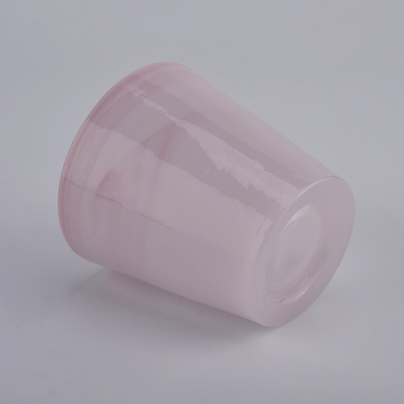 8oz 10oz luxury pink glass handmade glass candle holder from Sunny Glassware