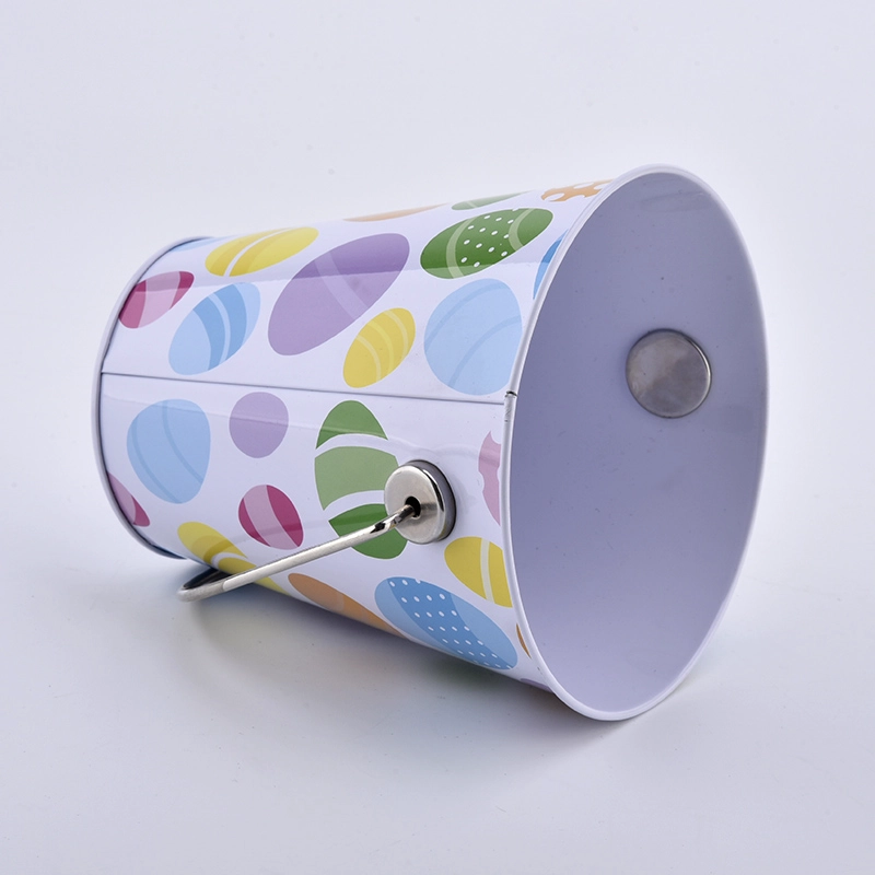 675ml metal candle holder with colorful print for wholesale