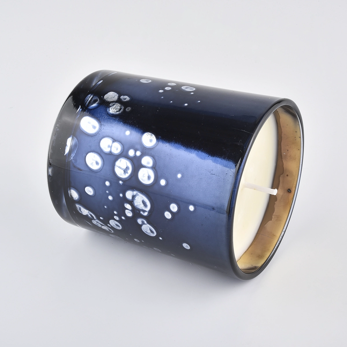 wholesale 8oz 10oz 12oz candle jars with dots glass candle holders