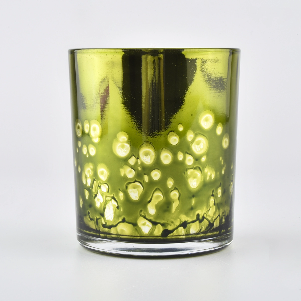 colorful dots glass candle jars gold color candle jars for wholesale