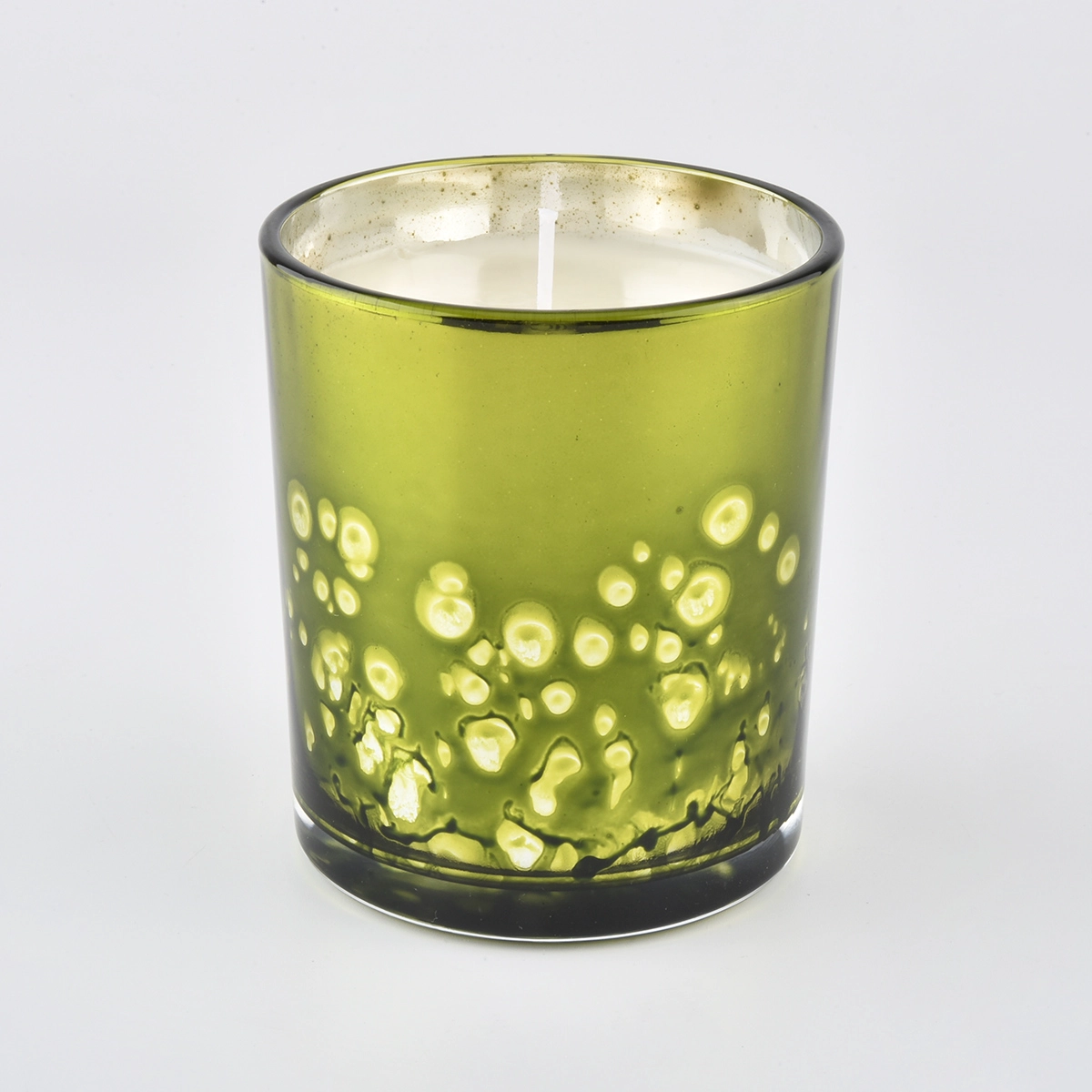 colorful dots glass candle jars gold color candle jars for wholesale