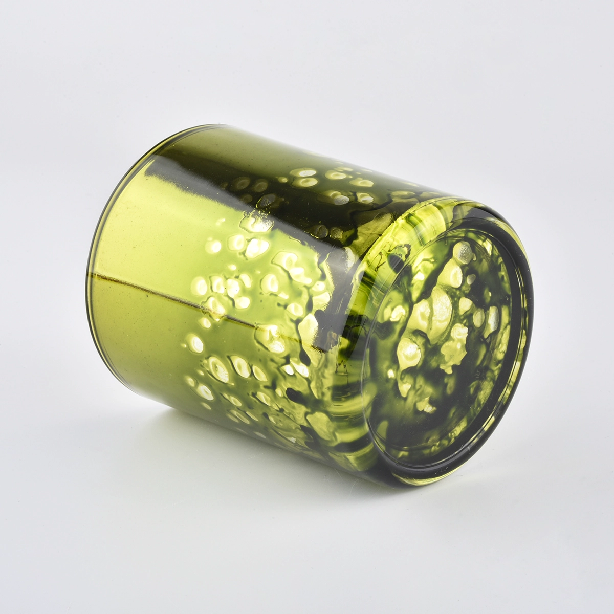 colorful dots glass candle jars gold color candle jars for wholesale